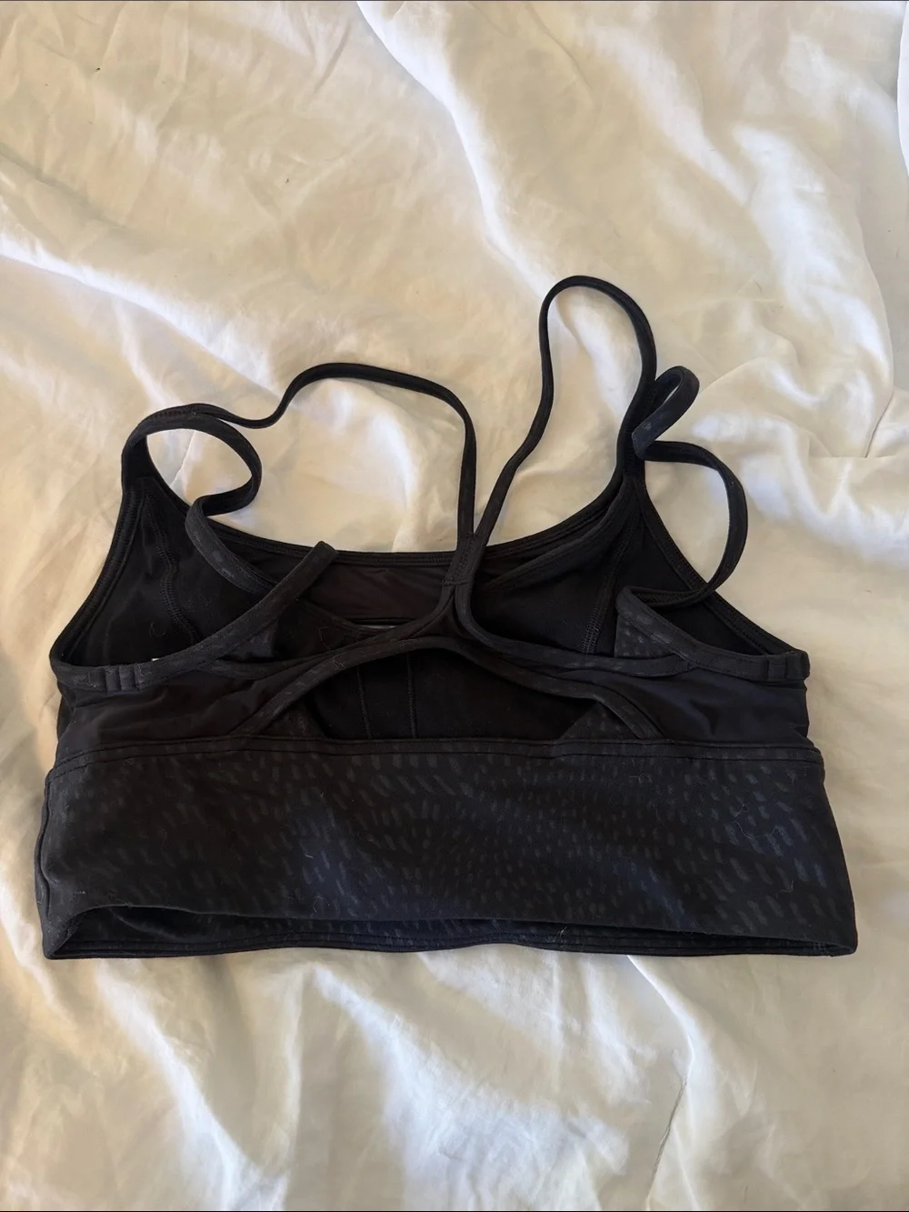 lululemon athletica Black Strappy Sports Bra with Cutout Back